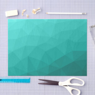 Turquoise teal gradient geometric mesh pattern tissue paper