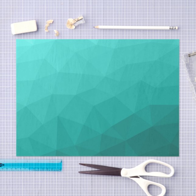 Turquoise teal gradient geometric mesh pattern tissue paper (Craft)