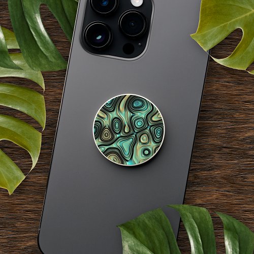 Turquoise Teal Green Brown Black Minerals Marble PopSocket