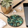 Turquoise Teal Green Brown Black Minerals Marble Wireless Charger