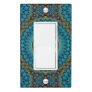 Turquoise Teal Green Mandala Round Star Pattern Light Switch Cover