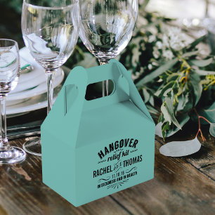 Turquoise Teal Hangover Relief Kit Favor Boxes