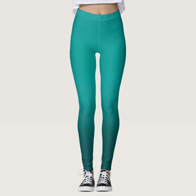 Turquoise Teal Leggings (Front)