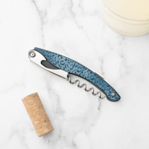 Turquoise Teal Leopard Print Glitter    Waiter's Corkscrew
