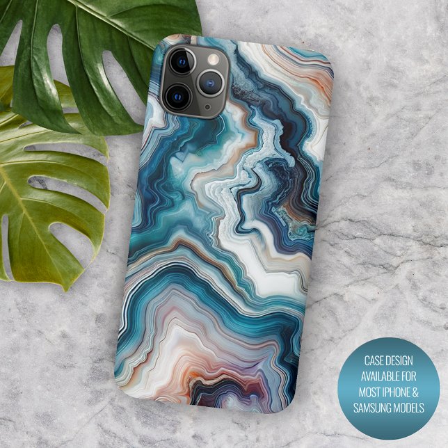 Turquoise Teal Light Blue Purple Quartz Pattern Case-Mate iPhone Case (Creator Uploaded)