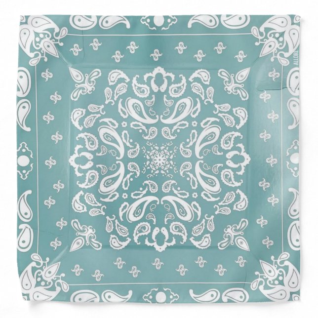 Turquoise Teal Mandala Bandana (Front)