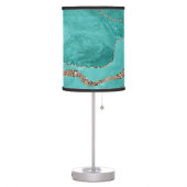 Turquoise Teal Marble Agate Gold Glitter Glam #1  Table Lamp (Left)