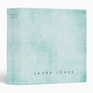 Turquoise Teal Minimalist Distressed Grunge Custom 3 Ring Binder