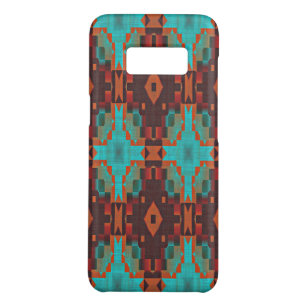 Turquoise Teal Orange Red Tribal Mosaic Pattern Case-Mate Samsung Galaxy S8 Case