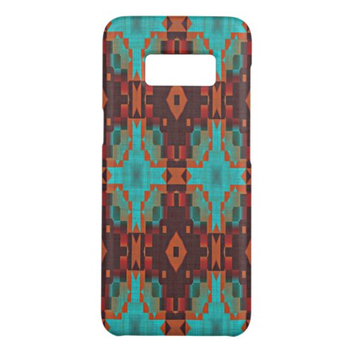 Turquoise Teal Orange Red Tribal Mosaic Pattern Case_Mate Samsung Galaxy S8 Case