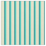 [ Thumbnail: Turquoise, Teal & Pale Goldenrod Colored Stripes Fabric ]