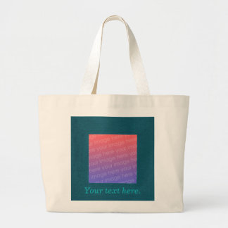 Turquoise Teal Square Frame Add Photo Tote Bags