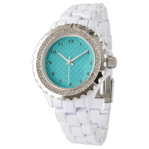 Turquoise Teal Stars Watch