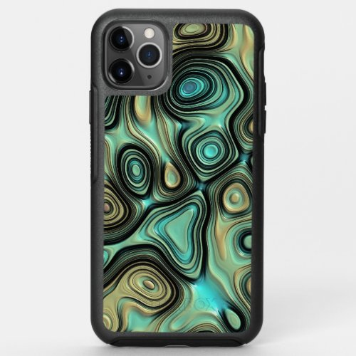 Turquoise Teal Taupe Brown Minerals Marble Pattern OtterBox Symmetry iPhone 11 Pro Max Case