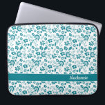 Turquoise Teal Tropical Flowers Monogram Laptop Sleeve<br><div class="desc">Turquoise Teal Tropical Flowers Monogram Laptop Sleeve. Easy to customize with text,  fonts,  and colors. Created by Zazzle pro designer BK Thompson exclusively for Cedar and String; please contact us if you need assistance with the design.</div>