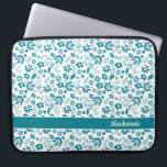 Turquoise Teal Tropical Flowers Monogram Laptop Sleeve<br><div class="desc">Turquoise Teal Tropical Flowers Monogram Laptop Sleeve. Easy to customize with text,  fonts,  and colors. Created by Zazzle pro designer BK Thompson exclusively for Cedar and String; please contact us if you need assistance with the design.</div>