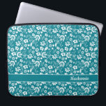 Turquoise Teal Tropical Flowers Monogram Laptop Sleeve<br><div class="desc">Turquoise Teal Tropical Flowers Monogram Laptop Sleeve. Easy to customize with text,  fonts,  and colors. Created by Zazzle pro designer BK Thompson exclusively for Cedar and String; please contact us if you need assistance with the design.</div>
