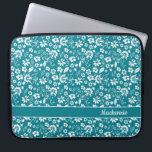 Turquoise Teal Tropical Flowers Monogram Laptop Sleeve<br><div class="desc">Turquoise Teal Tropical Flowers Monogram Laptop Sleeve. Easy to customize with text,  fonts,  and colors. Created by Zazzle pro designer BK Thompson exclusively for Cedar and String; please contact us if you need assistance with the design.</div>