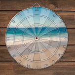 Turquoise Teal Vintage Style Beach Photo Dart Board<br><div class="desc">Add your own photo beneath the rays or sunburst pattern design. There are some semi-transparent areas that will slightly change your photo. The design is meant to help see the different scoring areas a little better while you're actually playing darts. You can delete the overlay layer of this design if...</div>