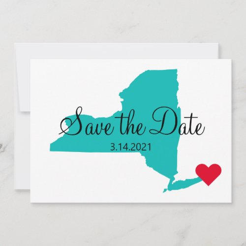 Turquoise Teal Watercolor New York Destination Save The Date