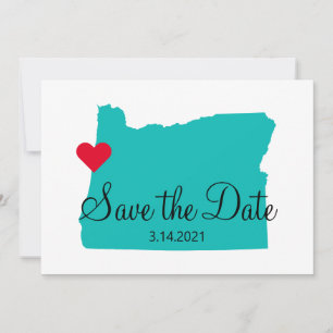 Turquoise Teal Watercolor Oregon Coast Destination Save The Date