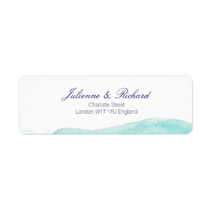 Turquoise Teal Wedding Return Address Labels
