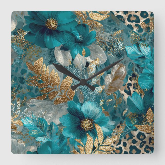 Turquoise Texture Wall Clock (Front)