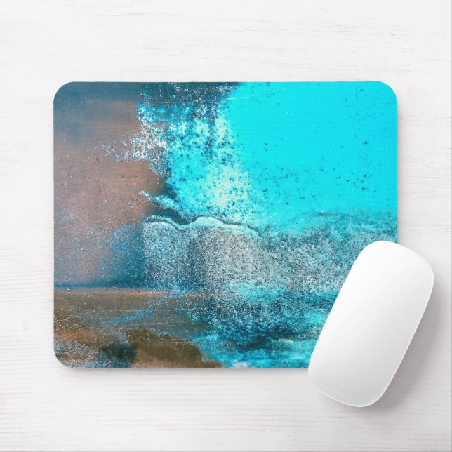 Turquoise Textured Abstract Mouse Pad (With Mouse)
