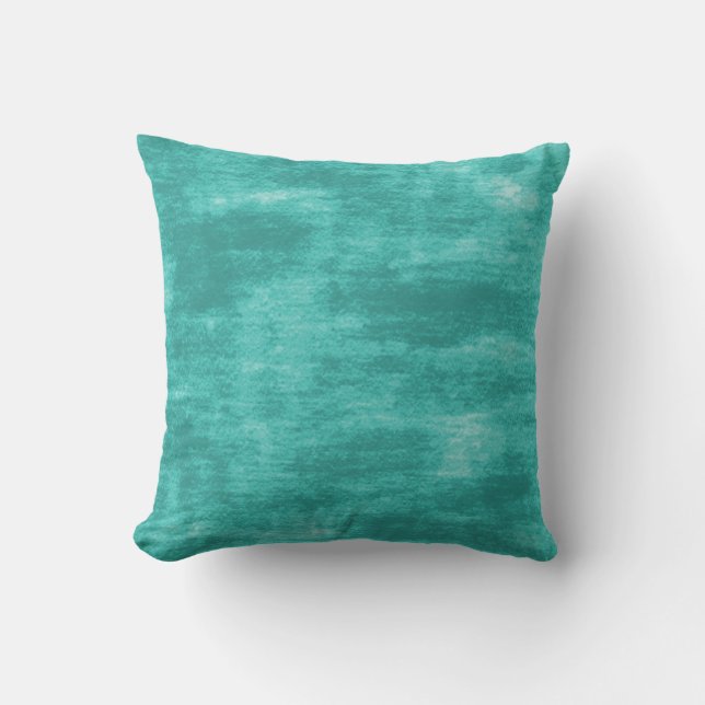 Turquoise textured bohemian pillow (Front)