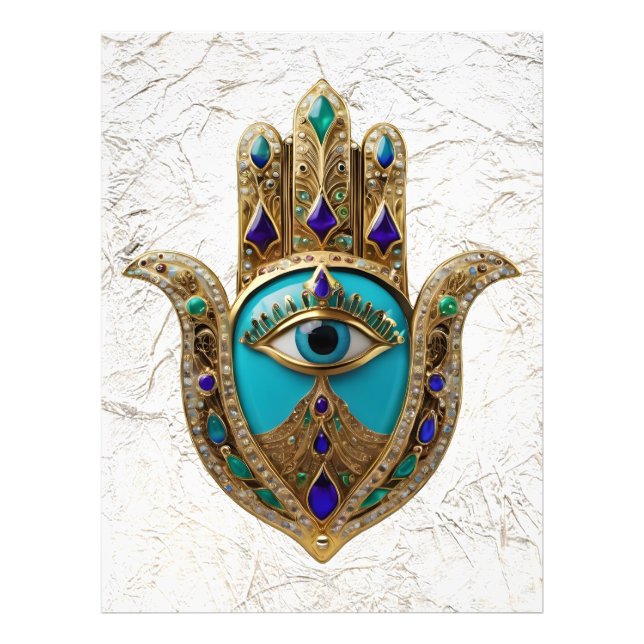 Turquoise Third Eye Hamsa Photo Print (Front)