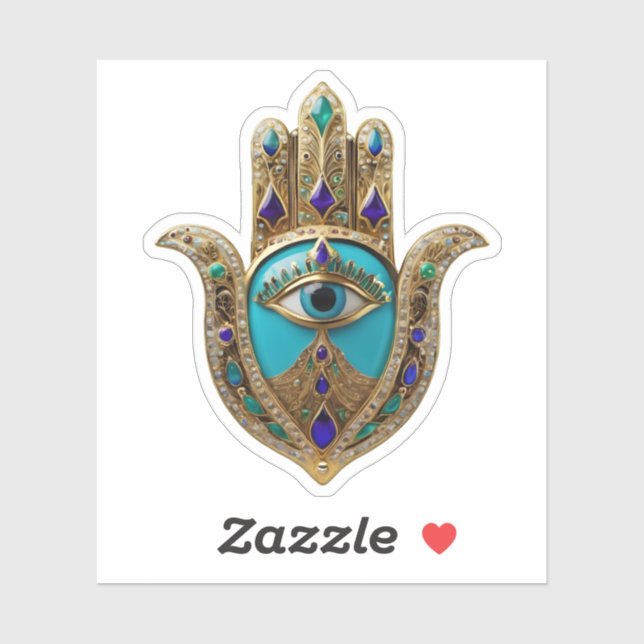Turquoise Third Eye Hamsa Sticker (Sheet)