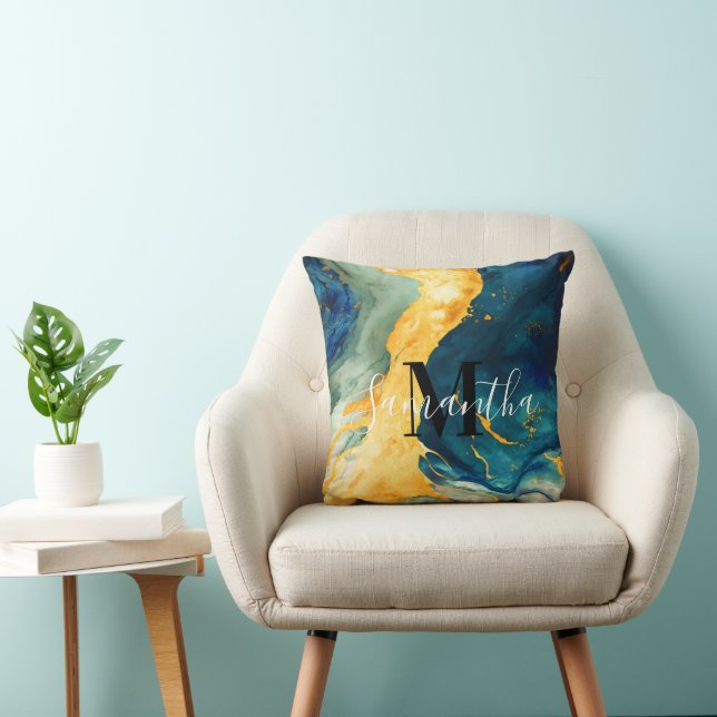 Turquoise Throw Pillow (Chair)