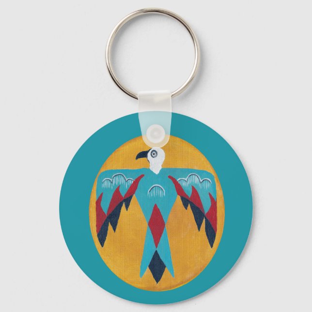 Turquoise Thunderbird Keychain (Front)