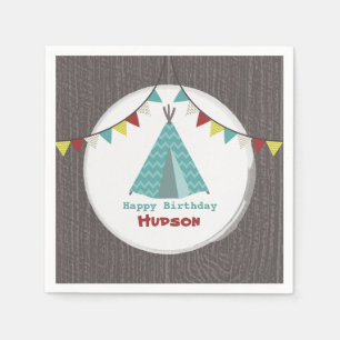Turquoise Tipi Birthday Napkins