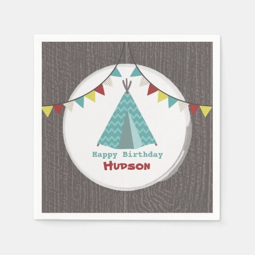 Turquoise Tipi Birthday Napkins