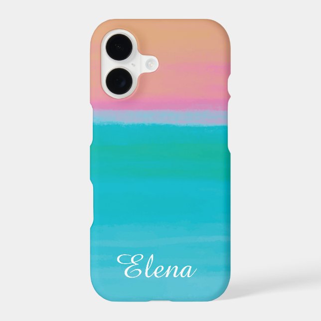 Turquoise to Peach Gradient  Case-Mate iPhone Case (Back)