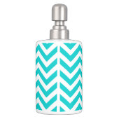 Turquoise Toothbrush Holder and Soap Dispenser Set (Back)