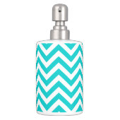 Turquoise Toothbrush Holder and Soap Dispenser Set (Front)