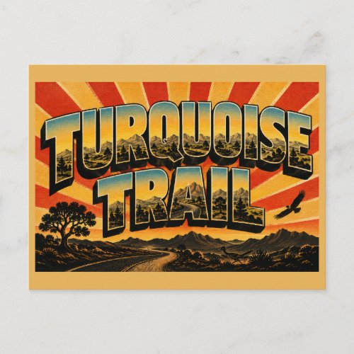 Turquoise Trail New Mexico Mountain Woodland Art Postcard