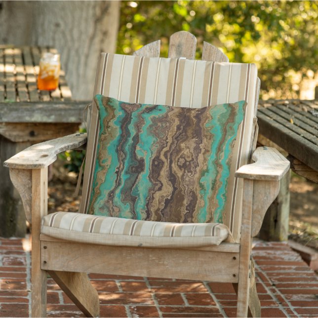 Turquoise Trails Outdoor Pillow (Chair)