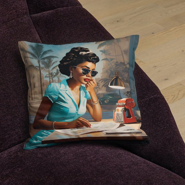 Turquoise Tranquility A Vintage Muse Throw Pillow (Creator Uploaded)
