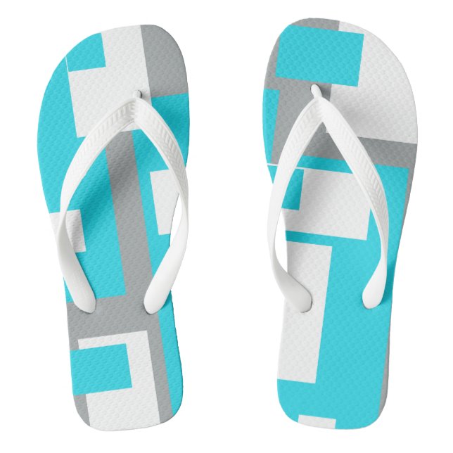 Turquoise Tranquility Funky Flip Flops (Footbed)