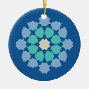 Turquoise Tranquility Medalion Ceramic Ornament