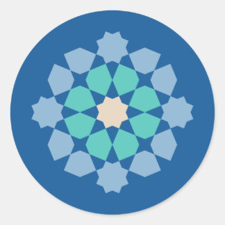 Turquoise Tranquility Medalion Classic Round Sticker