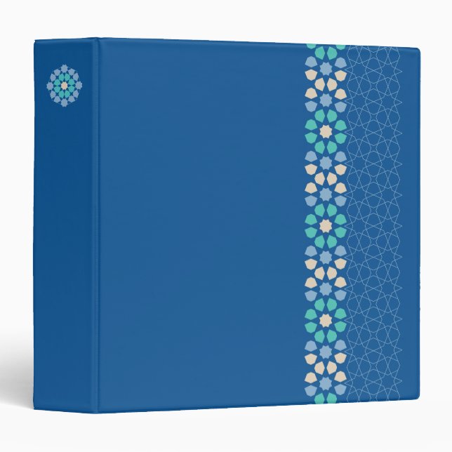 Turquoise Tranquility Rhythm 3 Ring Binder (Front/Spine)