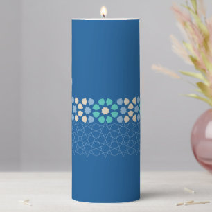Turquoise Tranquility Rhythm Pillar Candle