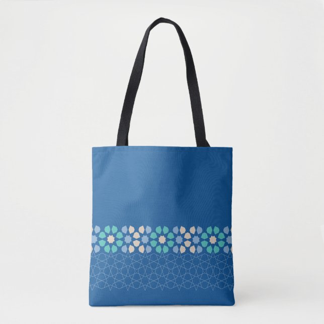 Turquoise Tranquility Rhythm Tote Bag (Front)