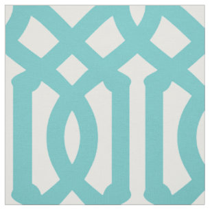 Turquoise Trellis Large Scale Fabric