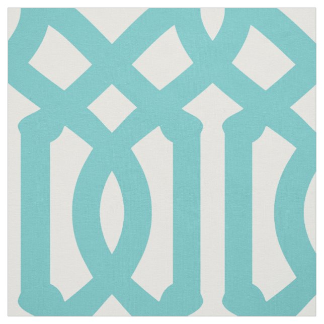 Turquoise Trellis Large Scale Fabric (Swatch)