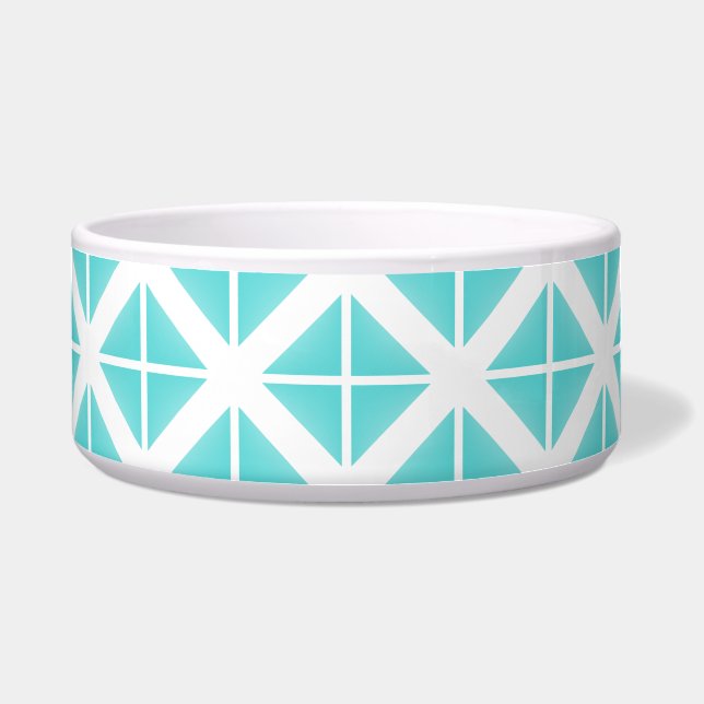 Turquoise Trendy Triangle Pattern Bowl (Front)